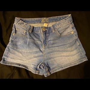 Justice light blue shorts